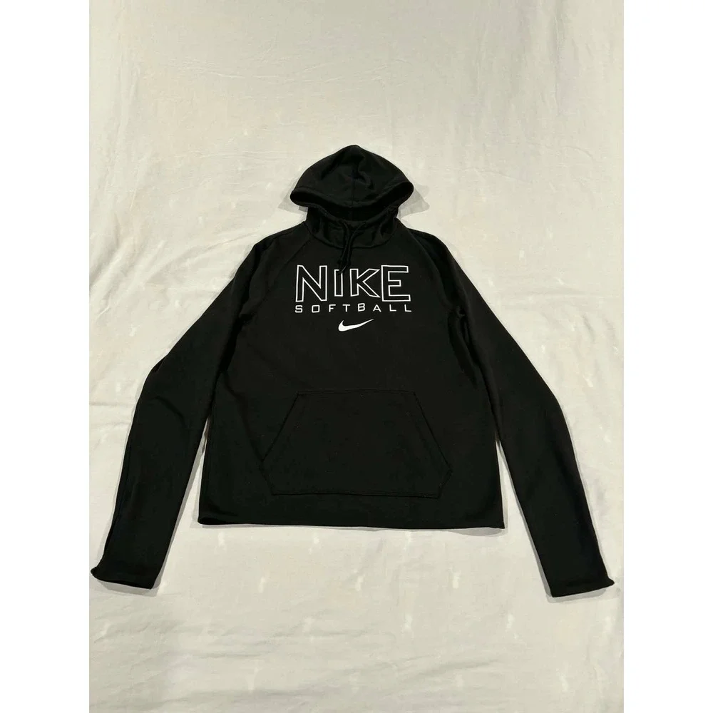 Nike Therma Fit Black Softball Hoodie Hooded Pullover Athletic Men's Size S